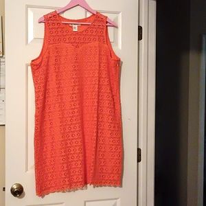 ANNE WEYBURN ORANGE DRESS SZ 22 DESIGNED IN FRANCE